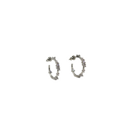 Annaum Silver Crystal Hoops