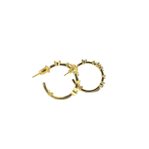 Annaum Gold Crystal Hoops